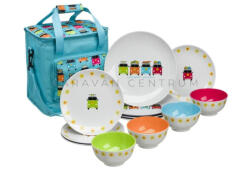 Flamefield Camper Smiles melamin étkészlet, 12+1 db-os (C46366)