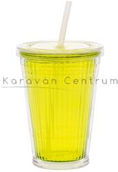 Gimex hőtartó pohár tetővel és szívószállal, lime (C47213)