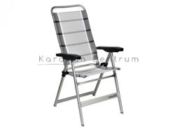 Dukdalf Dolce magas támlás kempingszék, szürke-fehér (C21035)