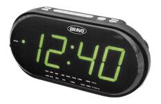 Bravo digitális ébresztőóra rádióval, fekete-zöld (B-6011G)