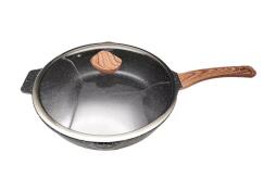 Bravo indukciós wok serpenyő fedővel, 28cm (B-4932)