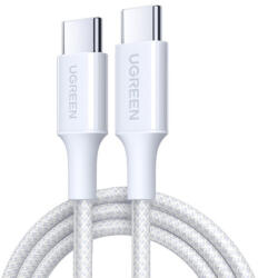 UGREEN USB-C to USB-C kábel UGREEN L501, 60W, 3A, 1m, Fehér