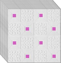 NEXTLY 20 db-os 3D NEXTLY öntapadós tapéta szett, falra vagy mennyezetre, vízálló, állítható, erős ragasztóval, könnyen felhelyezhető, 9, 8 m2 fedettség, 70x70 cm, modern design, fehér-lila, kód 7373-25 (s20