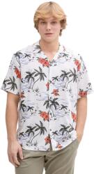 Tom Tailor Tom Tailor, Trópusi mintás rövid ujjú ing, Fehér, Khaki, M (TT0AP104519100000000-37485-M)