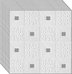 NEXTLY 20 db 3D NEXTLY öntapadós tapéta szett, falra vagy mennyezetre, vízálló, állítható, erős ragasztóval, könnyen felhelyezhető, 9, 8 m2 fedettség, 70x70 cm, modern design, ezüstfehér, kód 7373-30 (s20tpt