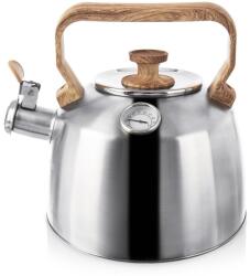 ORION Vízforraló sípoló hanggal és hőmérővel, Orion, Űrtartalom 3, 2 L, 21x21x21 cm, Rozsdamentes acél anyag, Ezüst, Hőmérő a víz hőmérsékletének mérésére, Minden indukciós főzőlaphoz alkalmas (113521)