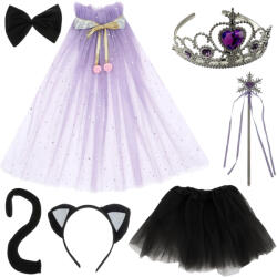 Kruzzel 26474 Macskahercegnő jelmez szett, 3-10 éves, 7 db