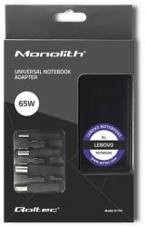 Qoltec Hálózati adapter, Qoltec, Lenovo-hoz, 65W, 4 csatlakozó, tápkábel (51761)