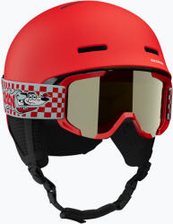 Salomon Gyerek sísisak Salomon Player Combo + Gogle XV Jr cherry tomato/red silver mirror