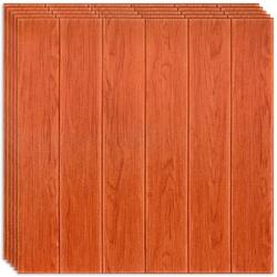 HOZRO 10 db-os HOZRO öntapadós 3D tapéta készlet, fa panel utánzat modell, 4, 9 négyzetméter területet fed le, modern dizájn, nagyon könnyen felszerelhető, Narancs fa panelek (TAPET65-10BUC)