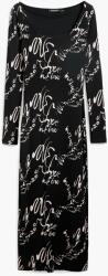 Desigual DESIGUAL, Szögletes nyakú midiruha, Fekete, Krémszín, S (25SWVK05-2000-S)