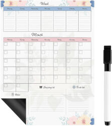 Ruhhy 26716 mágneses hűtőszekrény tervező 60 × 45 cm, filccel