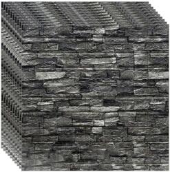 NEXTLY 100 x 3D NEXTLY öntapadós tapéta készlet, falra vagy mennyezetre, vízálló, állítható, erős ragasztó, könnyen felszerelhető, lefedettség 53 nm, 70x77 cm, tégla kivitel, szürke-fekete, kód 23 (s100tpt23