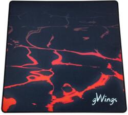 Genius Gamer Egérpad, gWings GW902p, 450 x 450 x 3 mm, Csúszásmentes, Szövet Bevonat, Fekete-Piros (GW902p)