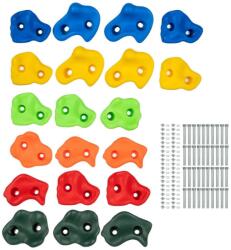 KRUZZEL 25395 mászófal fogások, kövek, műanyag, 22 db