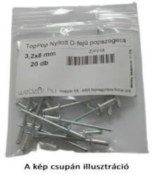 TopPop nyitott D-fejű popszegecs 3, 2x10 (20 db) (ZIP719) - pepita