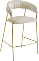 Artool Konyha/bárszék, Artool, Badia, bársony, acél, bézs és arany, 46x45x94 cm