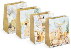  Karácsonyi ajándéktasak - papír - 114 x 64 x 146 mm - 4 féle mintával