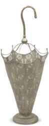 Art-Pol Derby design óezüst esernyő formájú áttört fém esernyőtartó fogantyúval 82x33x33cm (114057)