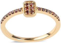  Arannyal Bevont Ezüst Gyűrű 0.21 Karátos Vörös Gyémántokkal