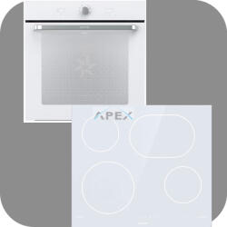 Gorenje Simplicity BOS6737SYW hőlégkeveréses sütő + ECT643SYW üvegkerámia főzőlap fehér színben