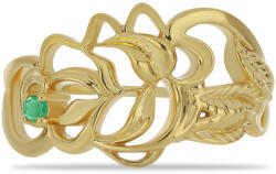  Arannyal Bevont Ezüst Gyűrű Brazil Smaragddal, Y62924/57