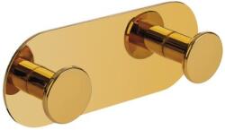 Laveo MIRI dupla akasztó (40x107x20 mm) arany, rögzítő csavarral és ragasztóval (ALM_G12S)