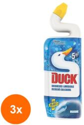 DUCK Set 3 x Dezinfectant Toaleta Gel Duck 5 in 1 Marine, 750 ml (ROC-3xJWMAN00077)