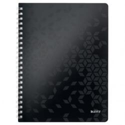Leitz Caiet spiralat, A4, liniat, 80 de coli, LEITZ „Wow, negru