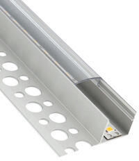 ANRO LED Profile ALP-025 Ezüst - Gipszkartonba süllyeszthető alu profil LED szalaghoz (Átlátszó búrával) (LP313 - LP-UNICOV3-TRA)