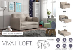 Mindigbútor VIVA LOFT II. előre nyíló rugós kanapé Mono 232 színben - smartbutor