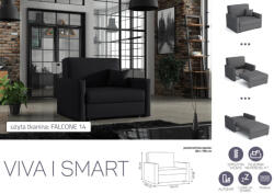 Mindigbútor VIVA SMART I előre nyíló rugós, ágyneműtartós fotelágy Falcone 14 színben - smartbutor