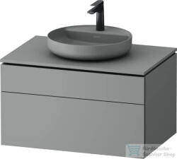 Duravit VITRIUM 82x55 cm-es 2 fiókos alsószekrény pulttal, mosdó és csaptelep nélkül, matt világosszürke VT48800HDHD0000 (VT48800HDHD0000)