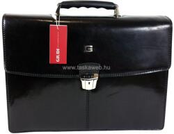 GIUDI triplarészes fekete bőr aktatáska 4795GD-03