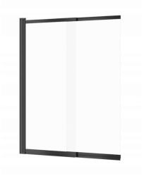 Cersanit Larga, kádparaván 140x115 cm, kétszárnyú átlátszó üveg, fekete profil, S932-142 (S932-142)