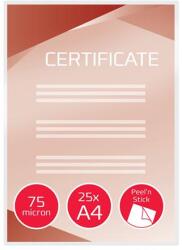 GBC Meleglamináló fólia, 75 mikron, A4, fényes, öntapadó, GBC "Peel`n Stick (GBC3747527) - irodaoutlet