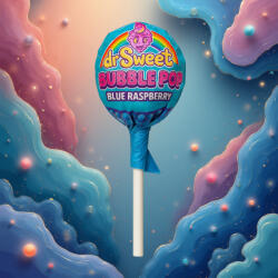  Dr Sweet Bubble Popz kék málnás nyalóka 25g - delfinbuvar