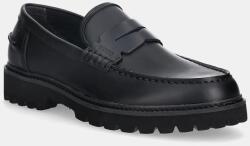 HUGO bőr mokaszin Draven fekete, 50552688 - fekete Férfi 46