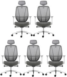 Mercury 5PACK Ergonomikus irodai szék AFRODITE szürke, napi 8 órás üléssel (5 db)