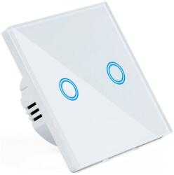 Sternhoff Elegáns Edzett üveglapos Érintéssel működő LED háttér világítású, csillár villanykapcsoló, kétpólusú, fehér (SDH1696-D_WHITE)