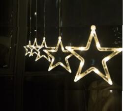 Home Styling 85 LED-es elemes Csillag-jégcsap kültéri-beltéri fényfüggöny, meleg fehér, 120 x 33 cm széles, 8 világítási móddal, IP44 (AVX100510)