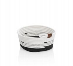 Kela Hedda kosár, 25×25×12cm, pamut/poliészter, fehér/fekete (KL-24457)