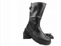 Axel Női Csizma, bőr, fekete, meleg bélés, Size 36-42 (4501.BL)