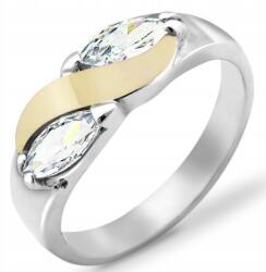 Ezüst Gyűrű Arany És Cirkóniákkal 009 15-ös méret