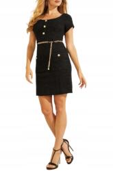 GUESS Fekete Ruha Mini Gombokkal És Arany Csíkkal 38 Gxl