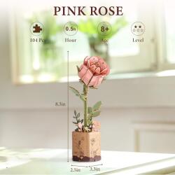 Robotime - Rowood - Rózsaszín Rózsa 104 darabos kirakó (TW041)