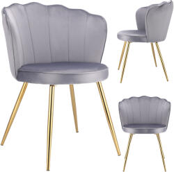 Klubfotel FIORE étkezőszék - szürke/arany