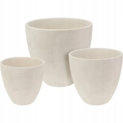 ProGarden kerámia virágcserepek 3 db-os készlet fehér (KO-066900330)