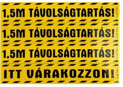 Gungl Dekor Matrica Távolságtartás! 1, 5m Itt várakozzon! sárga 25x17, 5 cm "C (221/570) - irodaszerwebaruhaz