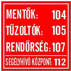 Gungl Dekor Matrica Mentő tűzoltó hívószámok piros "B (210 / 40) - irodaszerwebaruhaz